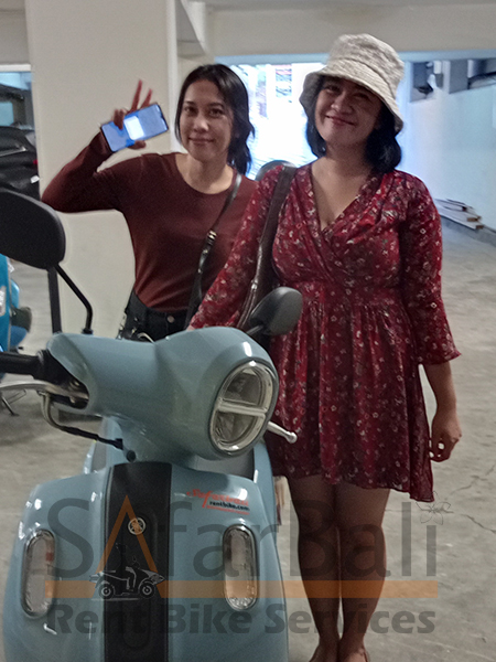 Safar Bali Rent Bike - Solo Clients 8 Single rider posing with their rented scooter in Bali.